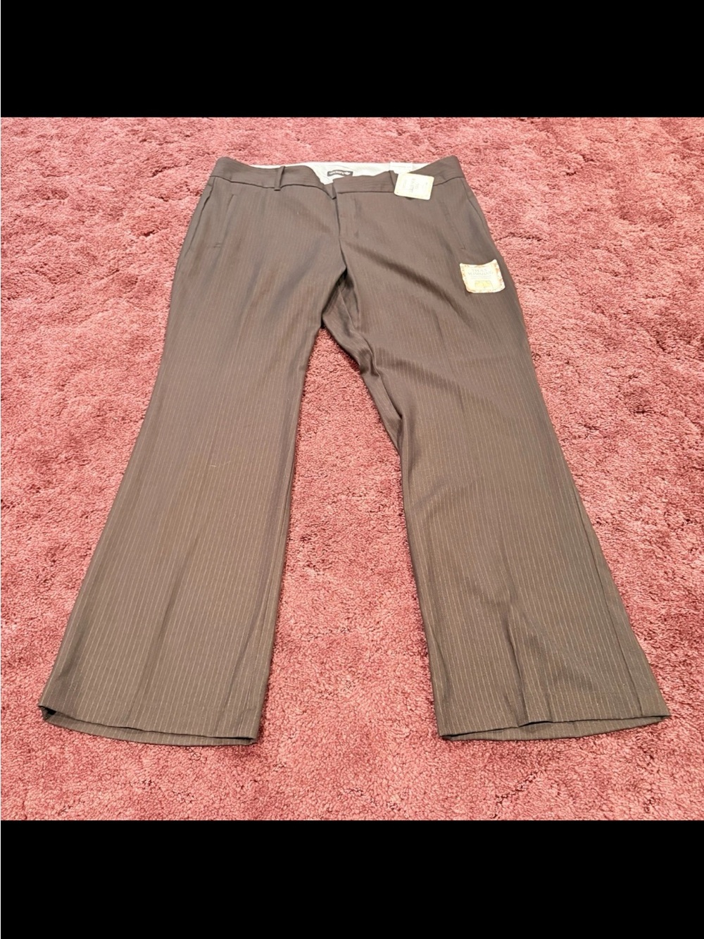 Dockers Women's Brown Pinstriped Straight Leg Pants